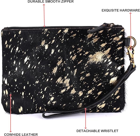 Mesa Luna Metallic Cowhide Handcrafted Large Wristlet