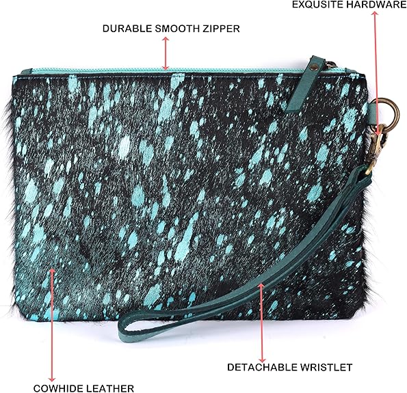 Mesa Luna Metallic Cowhide Handcrafted Large Wristlet
