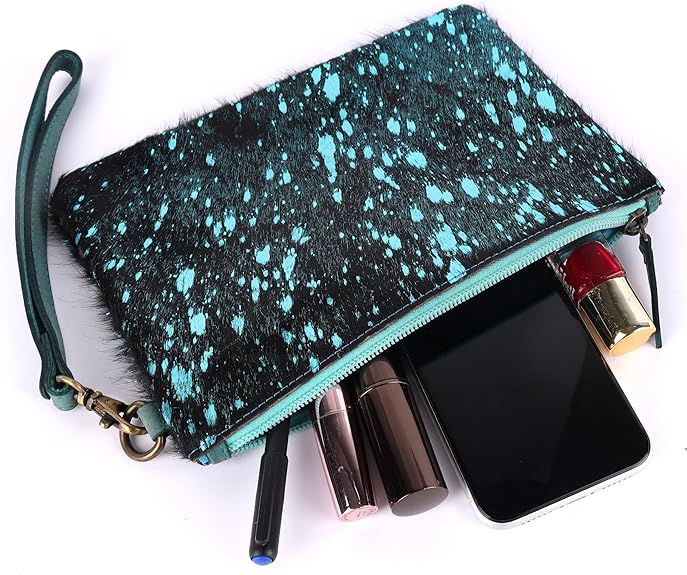 Mesa Luna Metallic Cowhide Handcrafted Large Wristlet