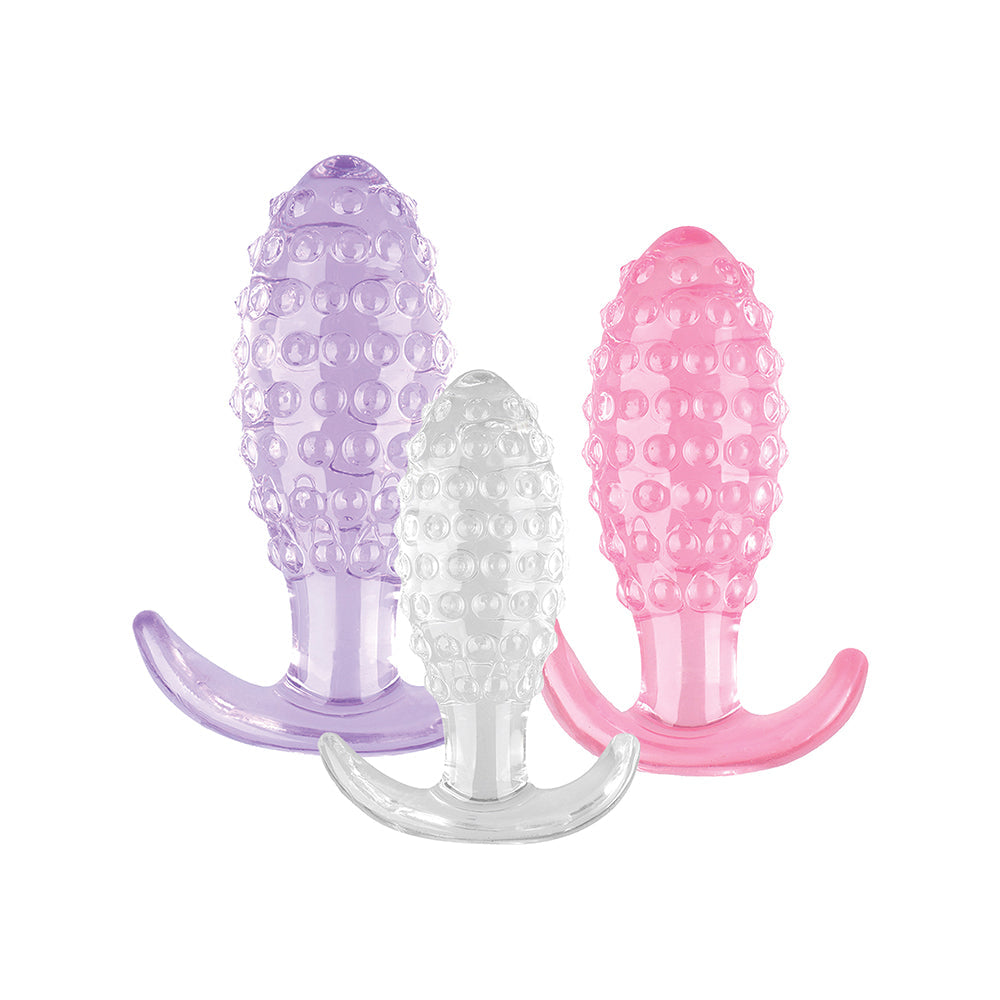 Wet Dreams Crystal Ballers Tri-Color Textured Tushy Trainer Kit 3-Pack