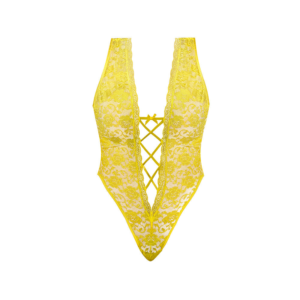 Magic Silk Daffodil Dreams Teddy with Snap Crotch Yellow L/XL