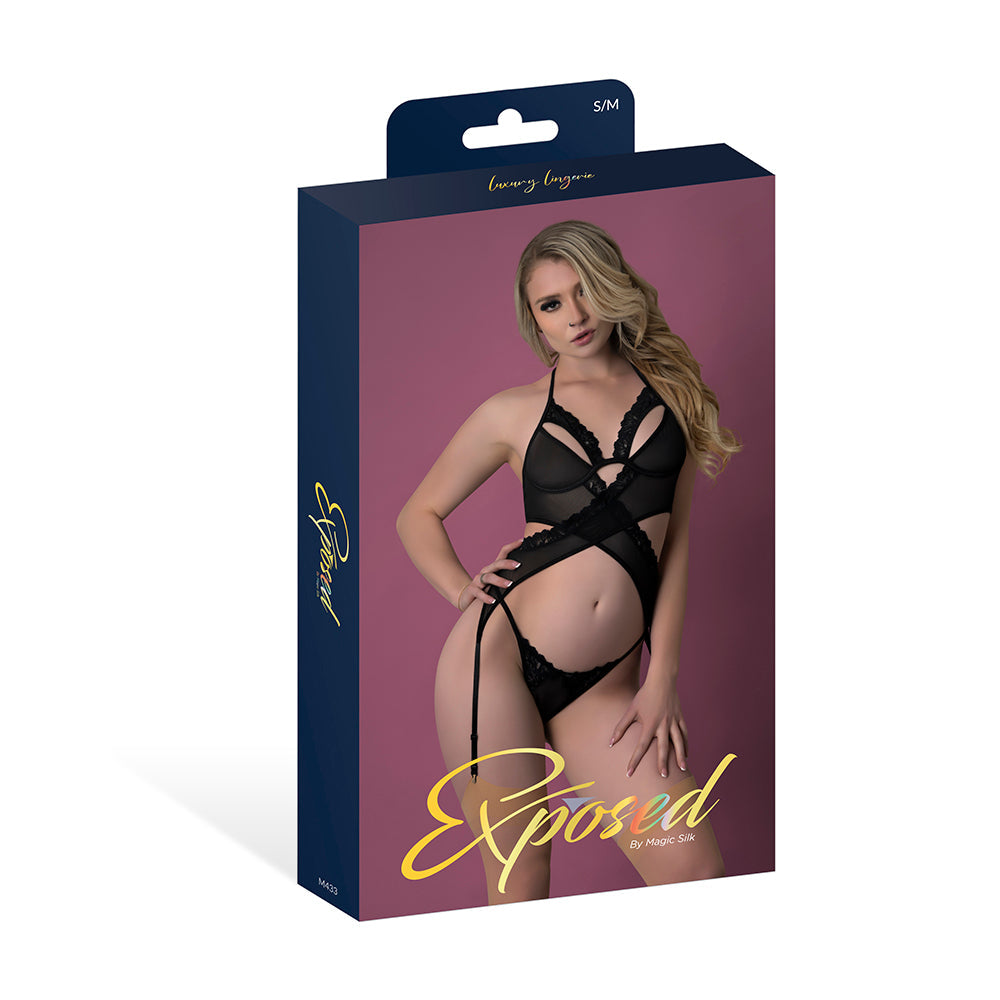 Magic Silk Rush Merry Widow & Panty Set Black S/M