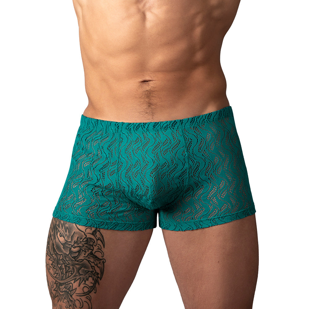 Male Power Ripple Pouch Short Teal L