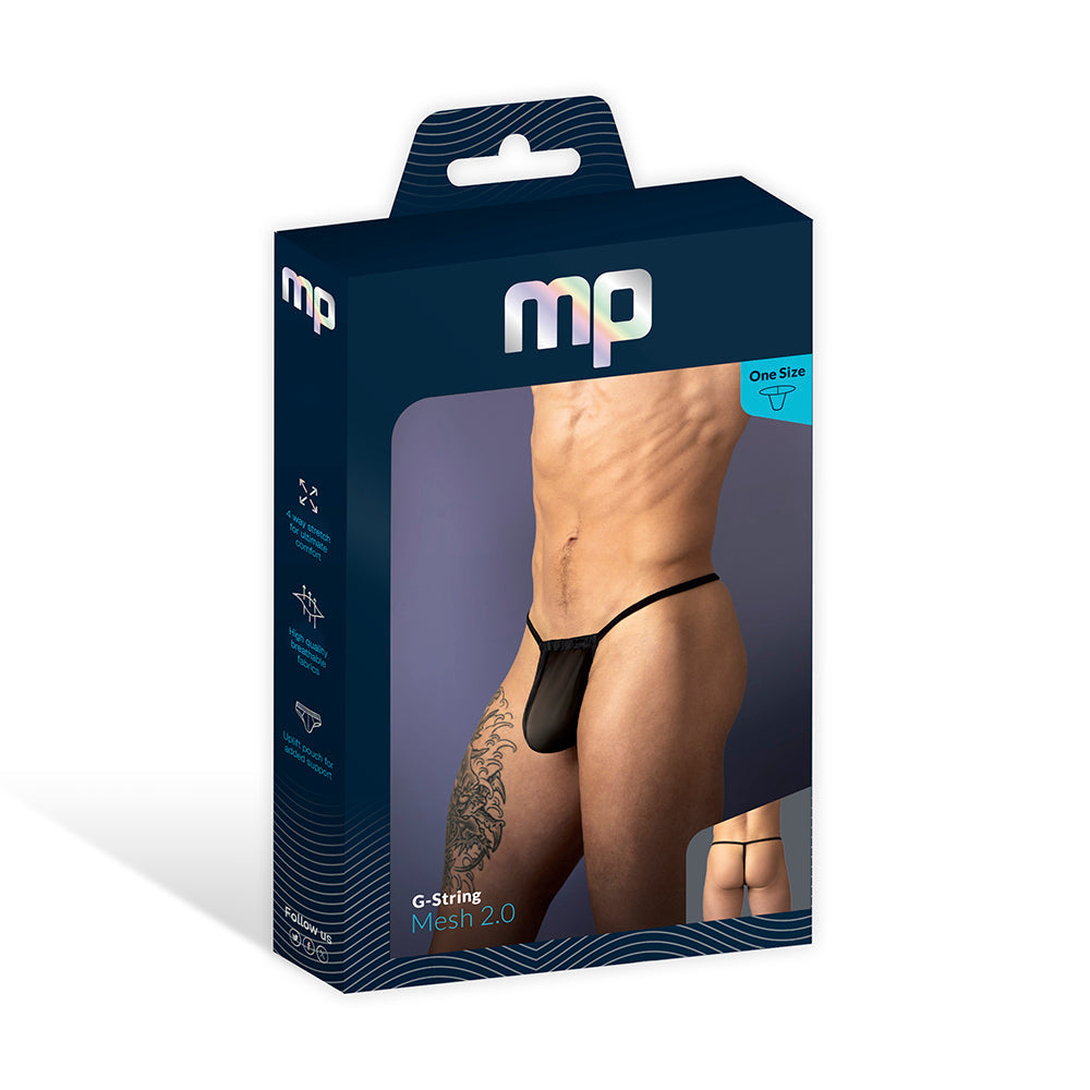 Male Power Mesh 2.0 G-String Black O/S