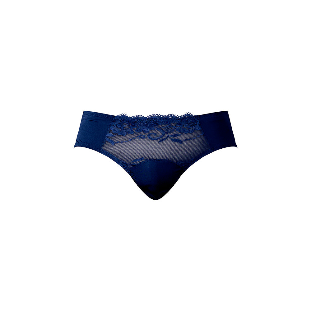 Male Power Sassy Lace Bikini Sold Pouch Navy S