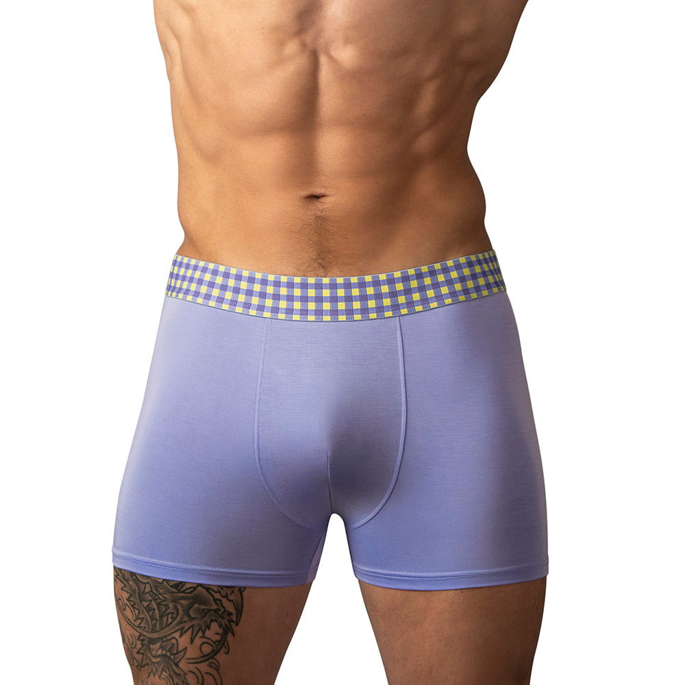 Male Power So Cumfy Gingham Boxer Brief Purple M