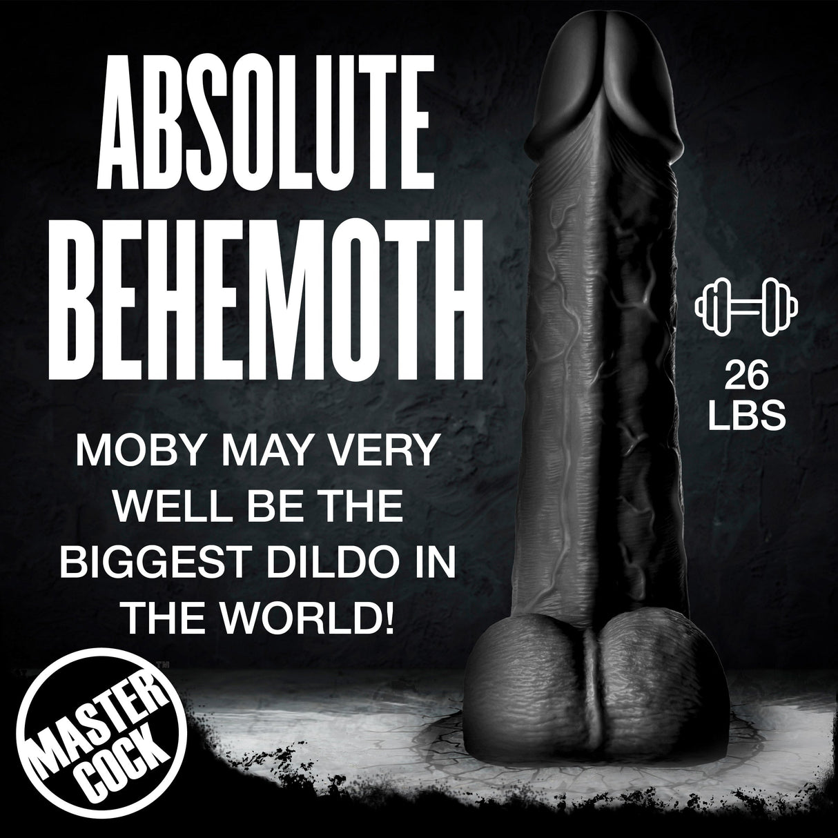 Moby 2 Foot Tall Super Dildo - Black