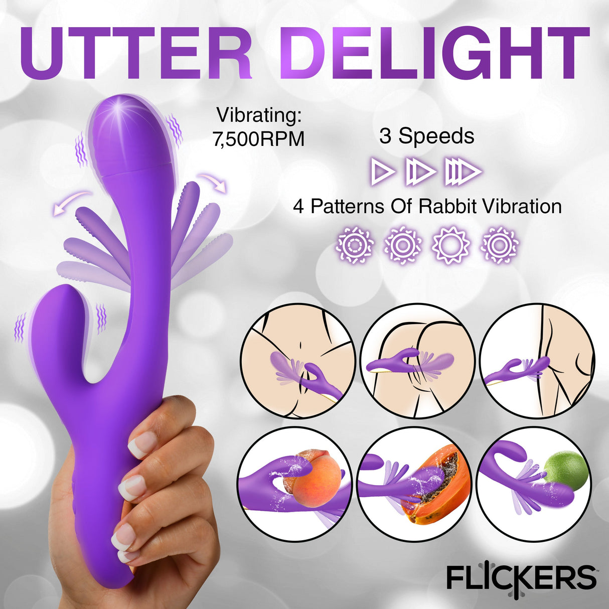 Tri-Flick Flicking Silicone Rabbit Vibrator