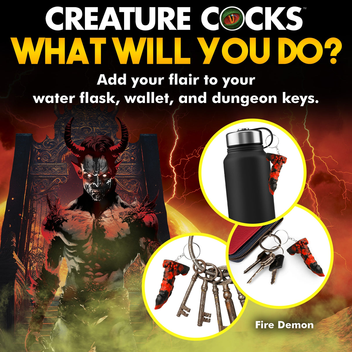 Fire Demon Keychain