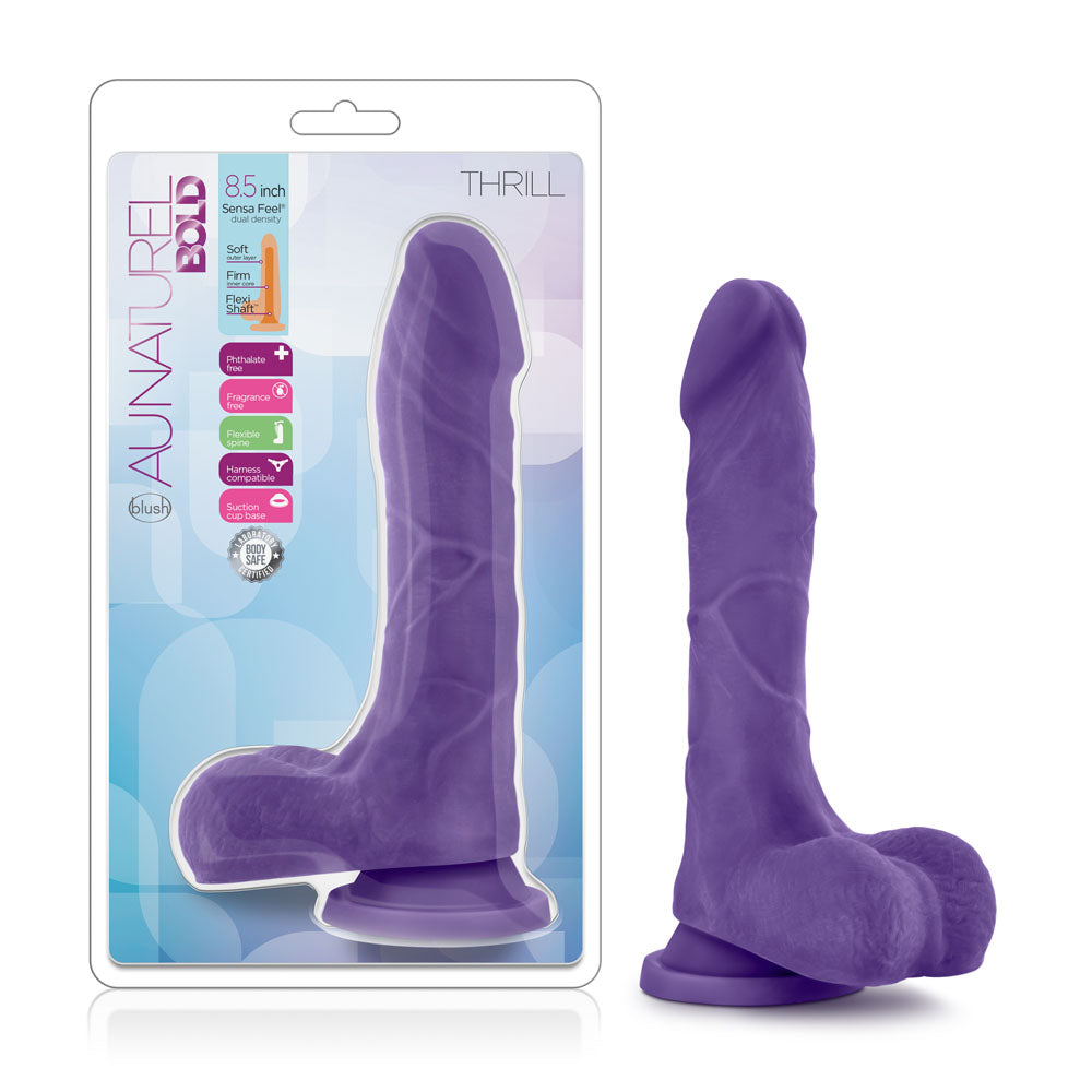 Au Natural - Bold - Thrill - 8.5 Inch Dildo - Purple