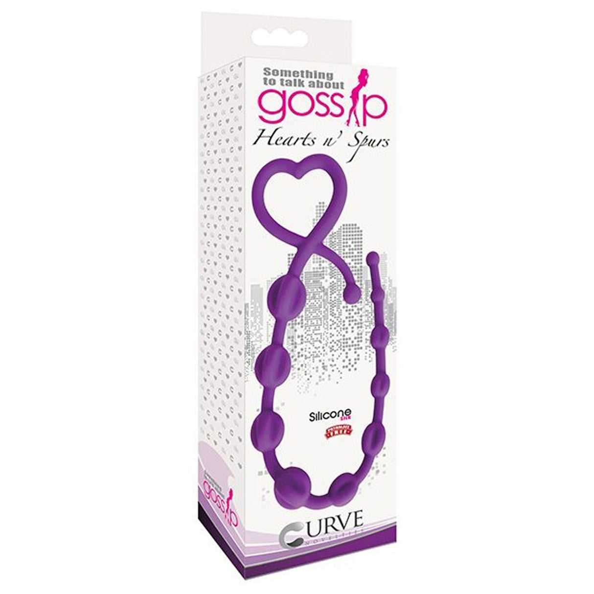 Hearts n Spurs Silicone Anal Beads- Purple