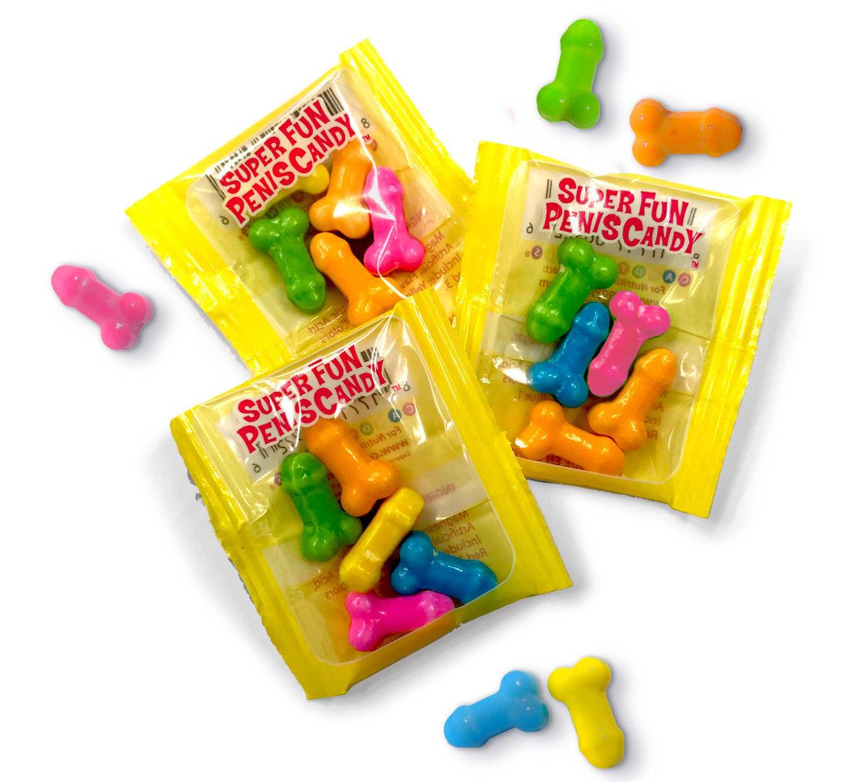 Super Fun Penis Candy Fun Size Individual Packets Display Of 100