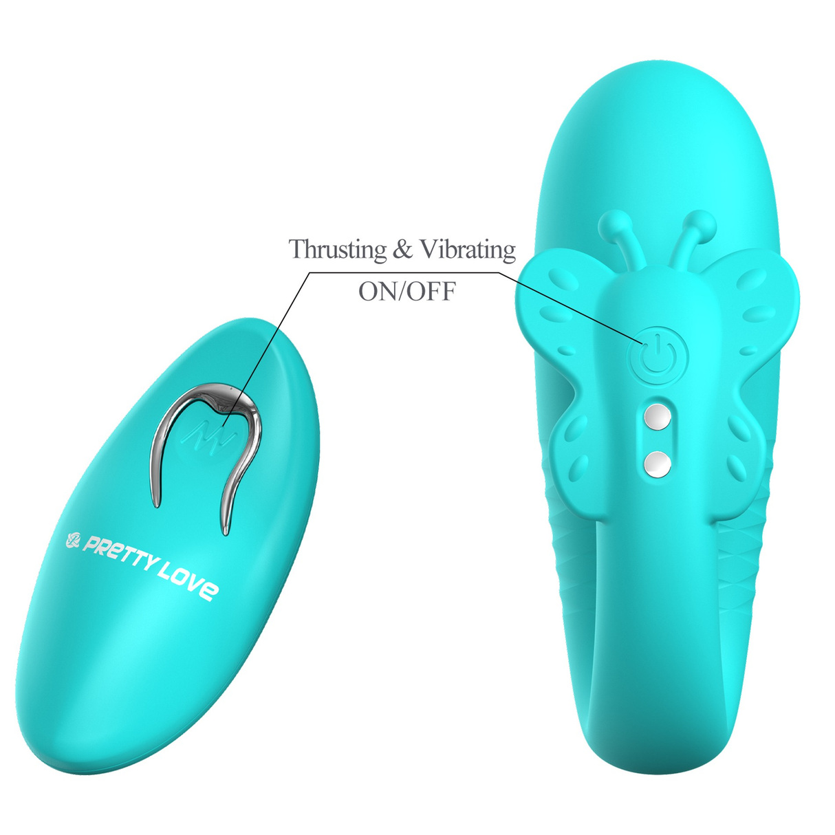 Pretty Love Remi Thrusting Hands-Free Vibrator Aqua