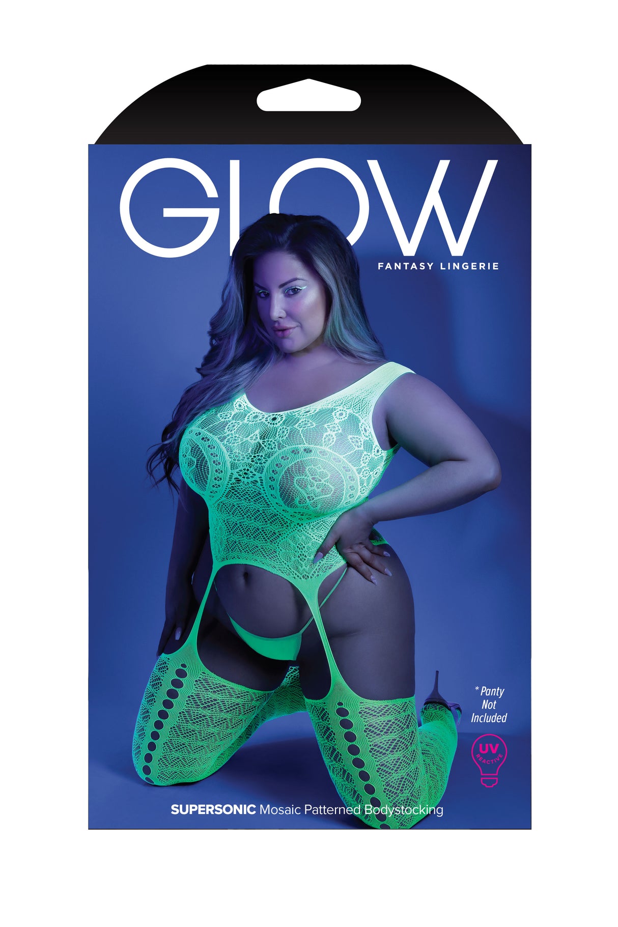Supersonic Mosaic Bodystocking - Queen - Neon Green