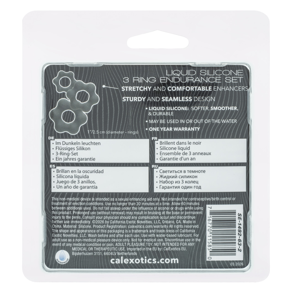 Alpha Liquid Silicone 3 Ring Endurance Set Grey