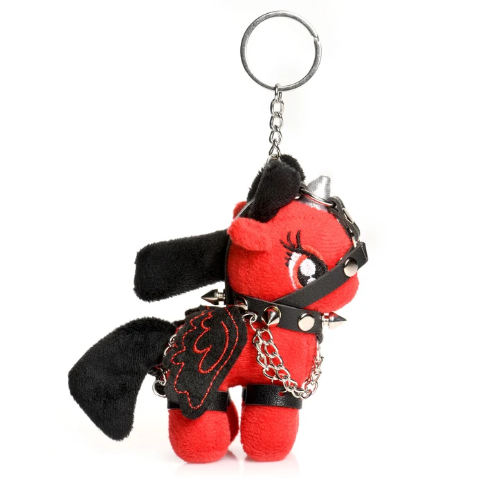 Scarlett Chainheart Bondage Pony Keychain - Red