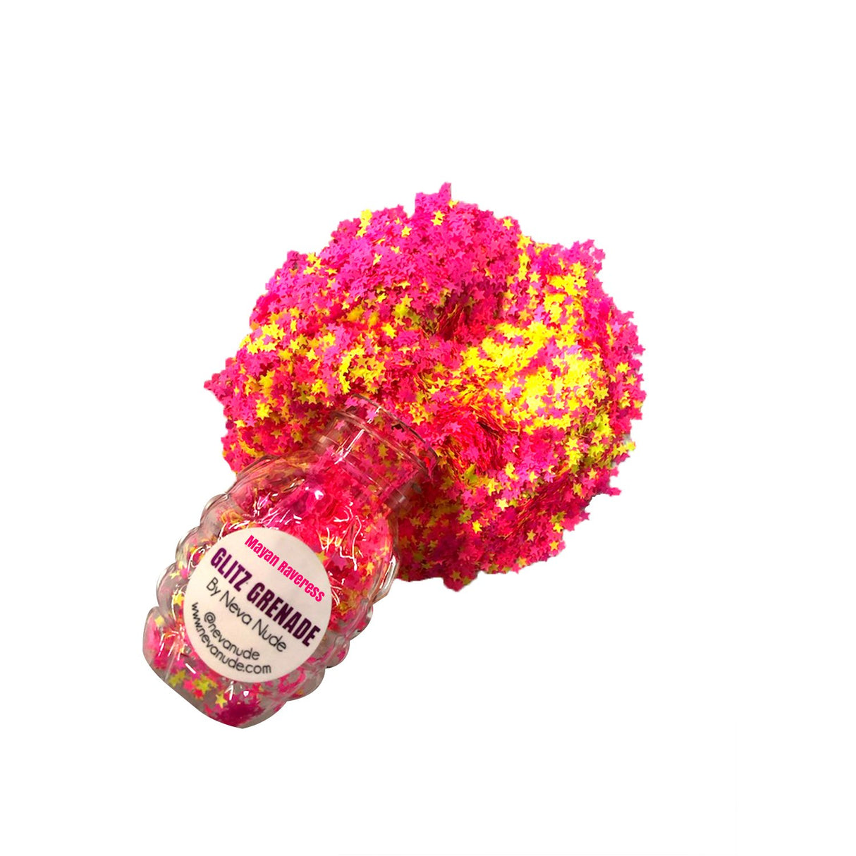 Mayan Raveress Neon Uv Cosmetic Glitter Glitz Grenade Keychain in Aloe Gel