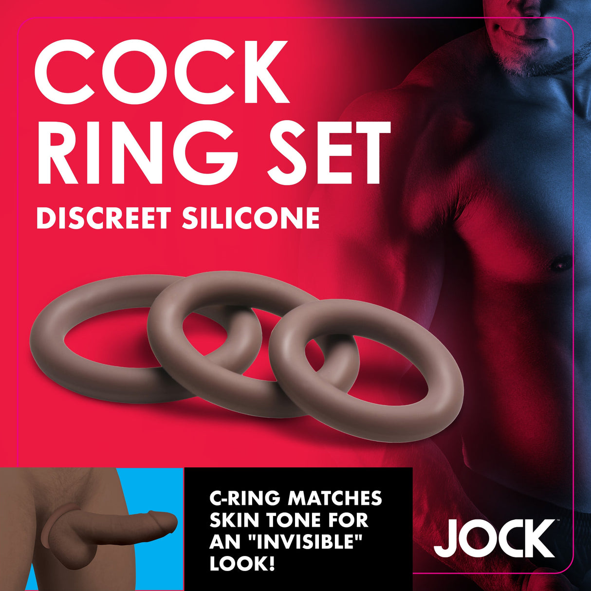JOCK Discrete Silicone Cock Ring Set - Dark