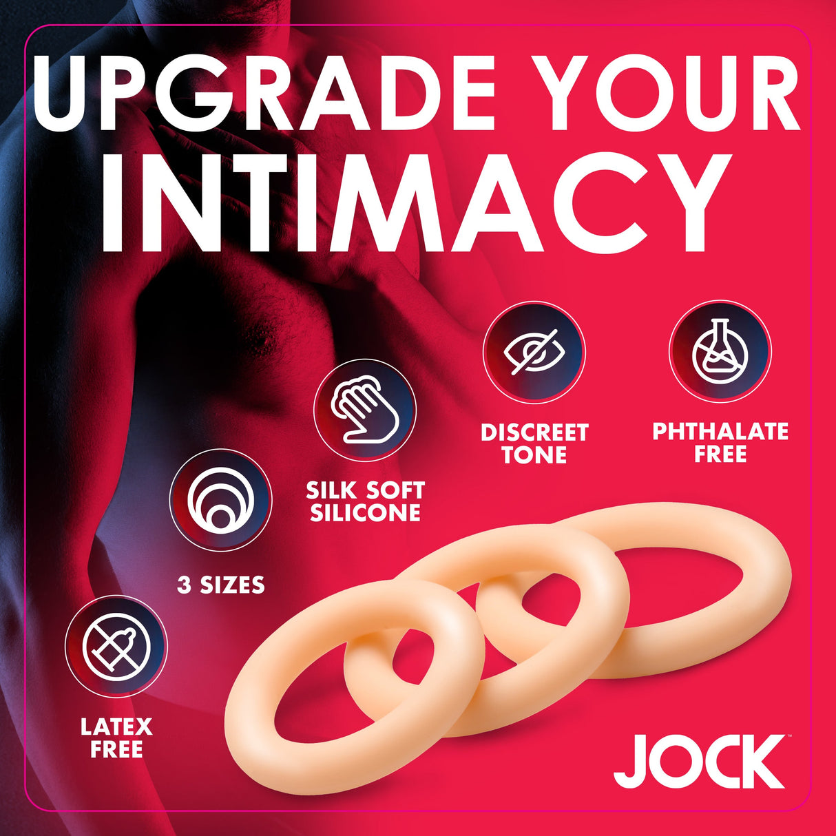 JOCK Discrete Silicone Cock Ring Set - Light