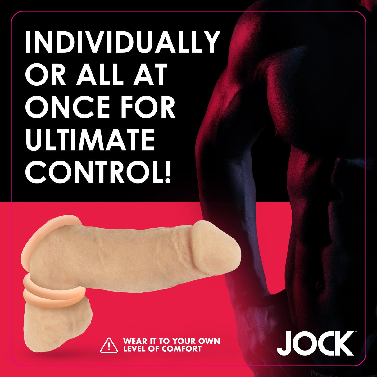 JOCK Discrete Silicone Cock Ring Set - Light