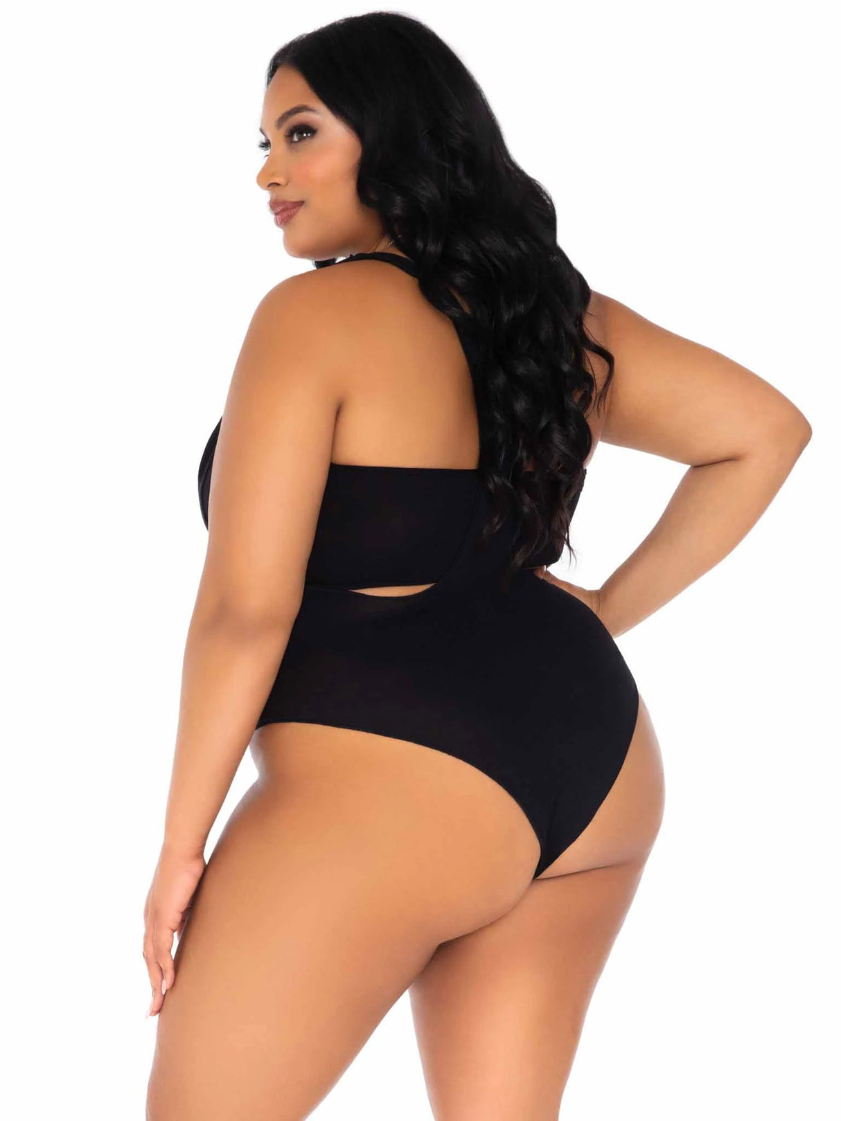2 Pc Bandeau and Suspender Bodysuit - 1x/2x - Black