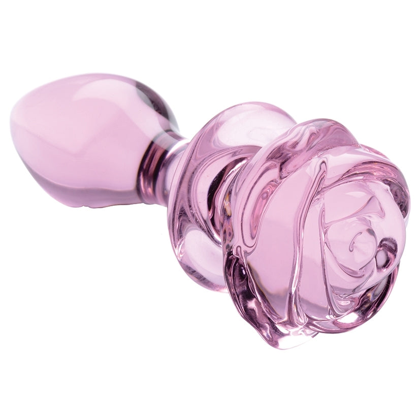Booty Sparks Pink Rose Glass Anal Plug
