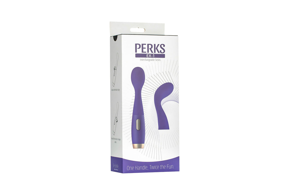 Perks Ex-1 Clitoral Stimulating Wand and G-Spot Vibrator - Purple