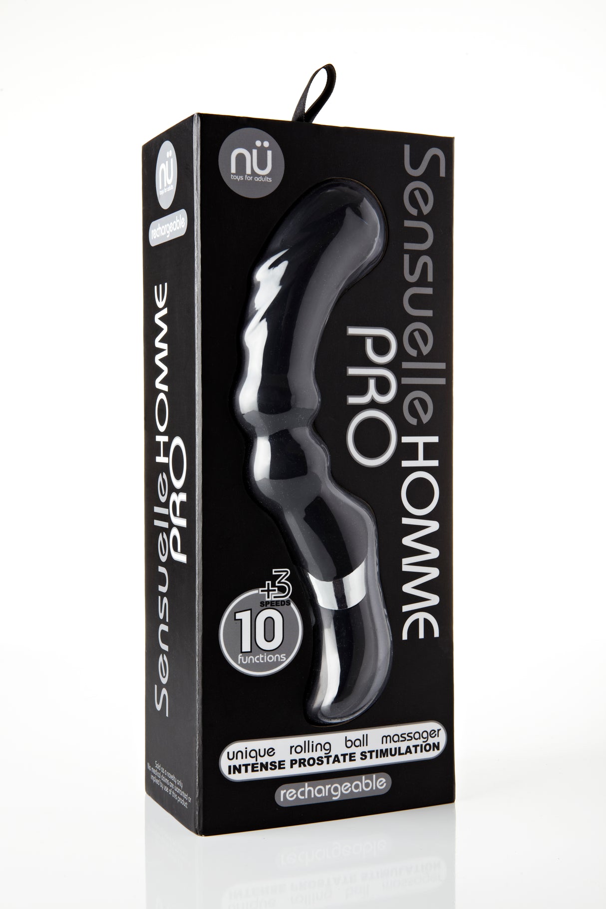 Sensuelle Homme Pro 10 Function 3 Speed Massager - Black