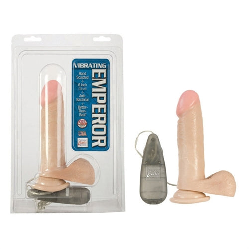 Vibrating Emperors 6 Inches Ivory With Suction Cup and Lubricant
