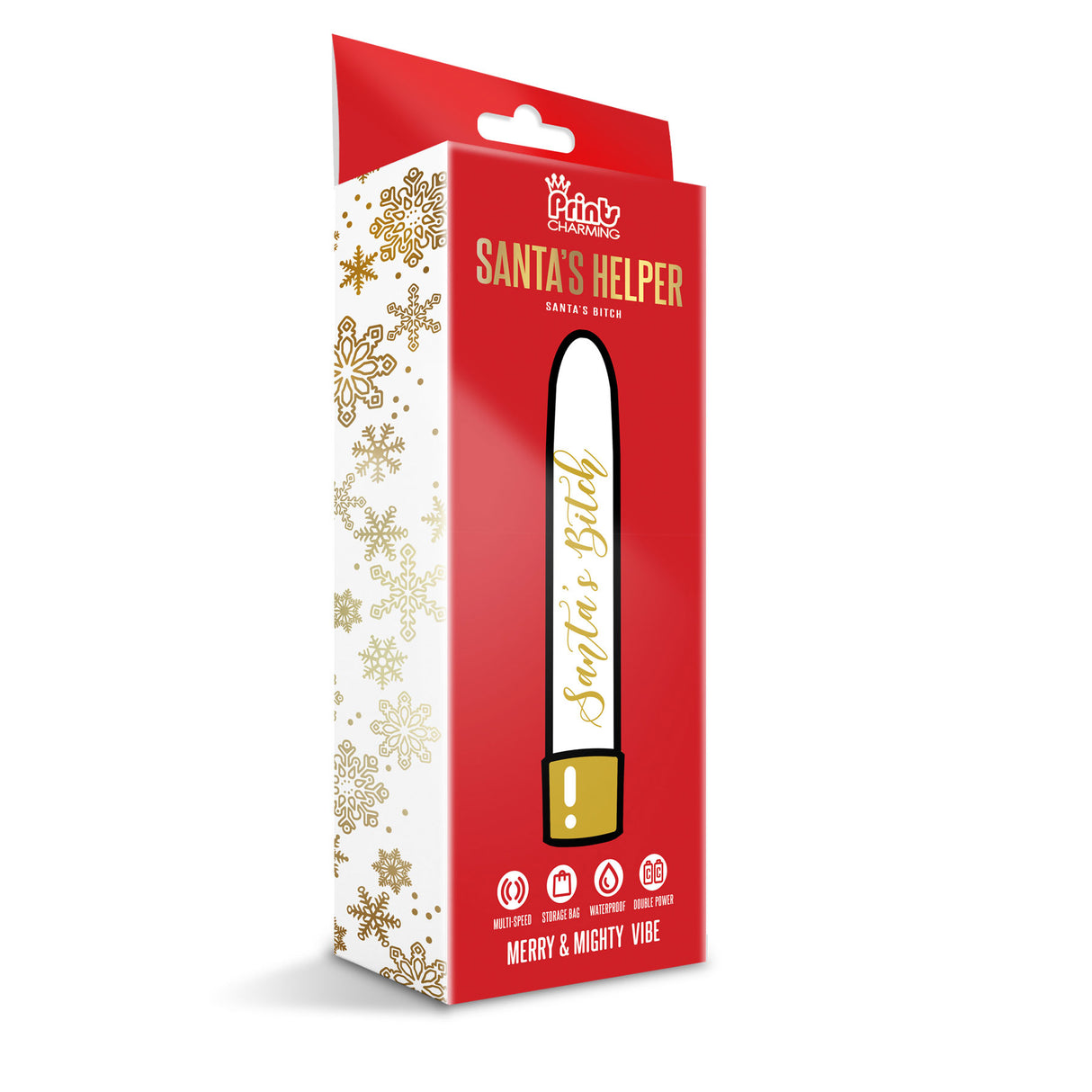 Prints Charming Santas Helper Merry and Mighty Vibe - Santas Bitch