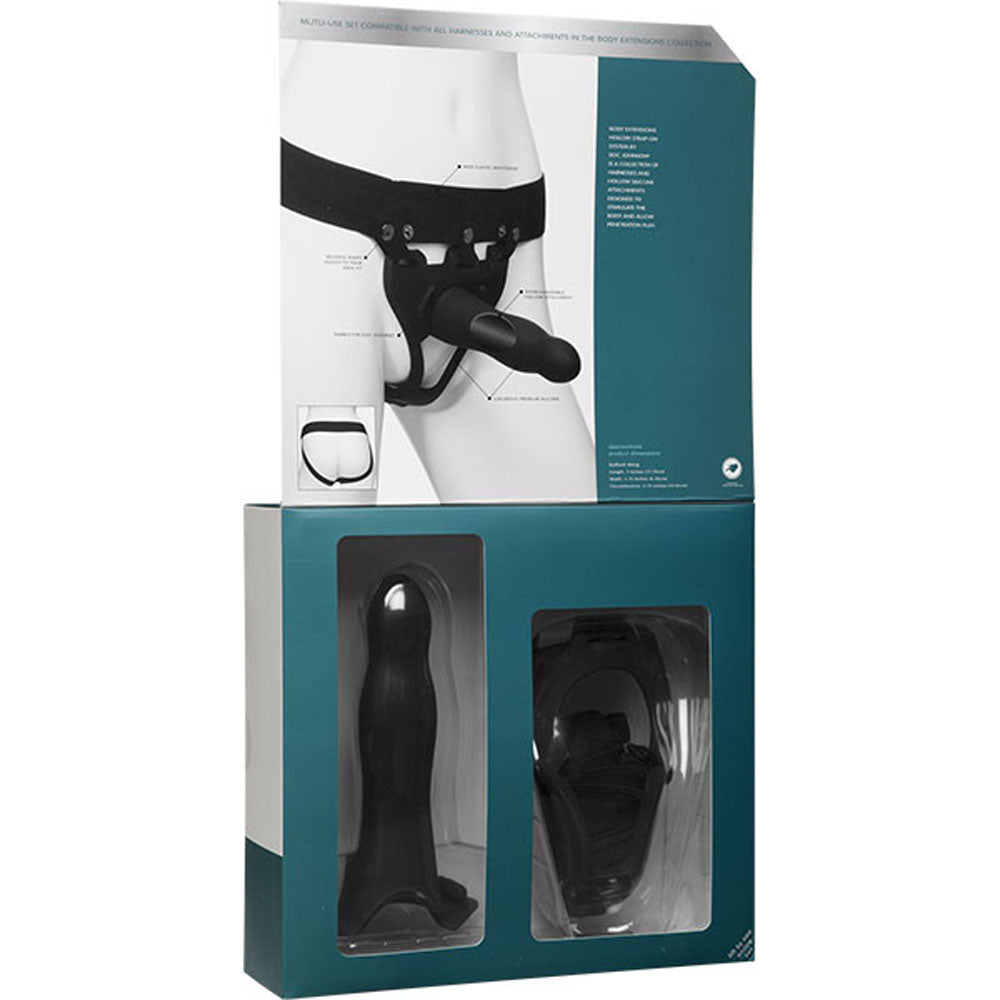 Body Extensions - Hollow Slim Dong Strap-on 2-Piece Set - Black