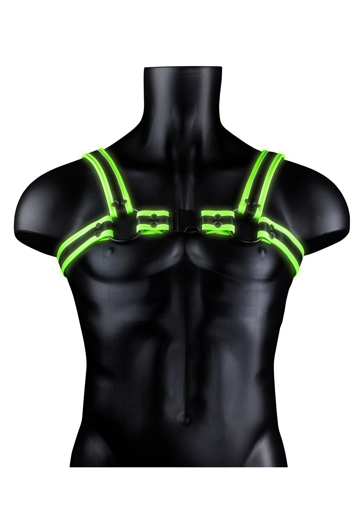 Bonded Leather Buckle Harness - Large/xlarge - Glow in the Dark