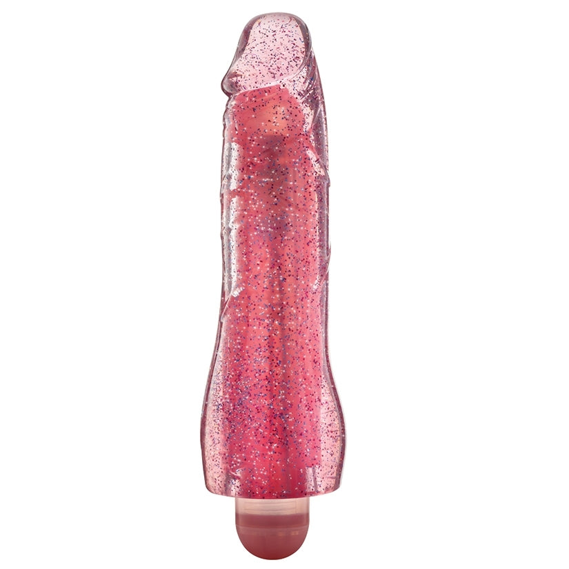 Glow Dicks Molly Glitter Vibrator-Pink 8"