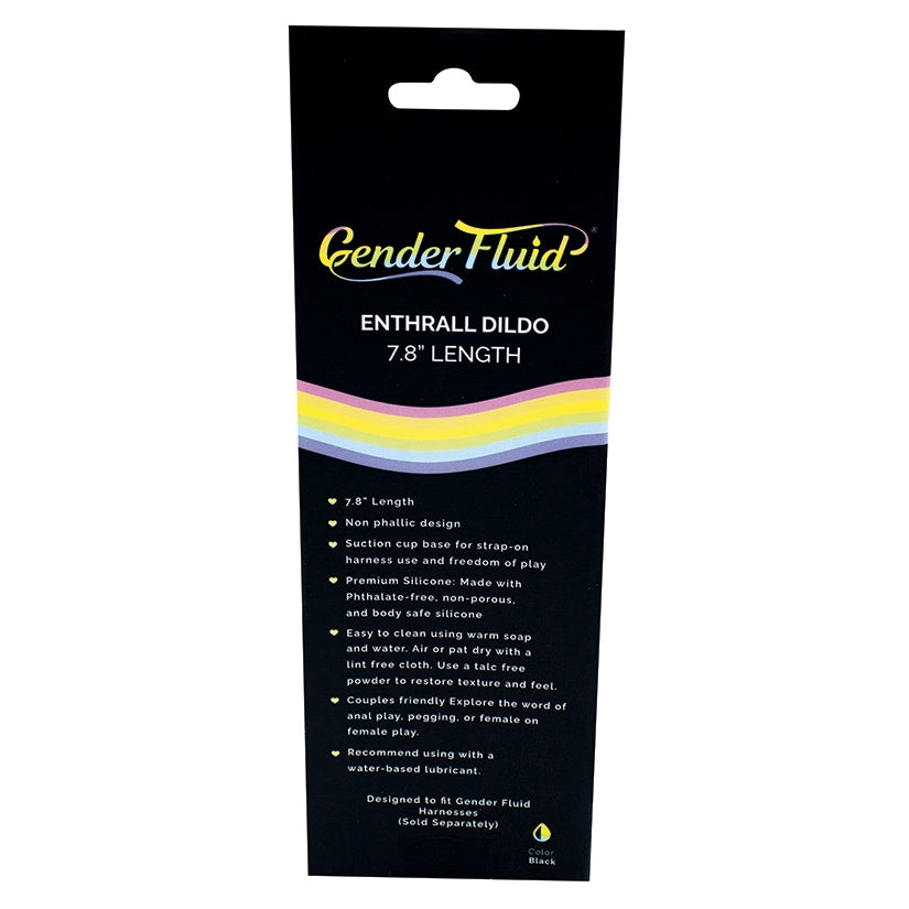 Gender Fluid Enthrall Strap On Dildo-Black 7.8"