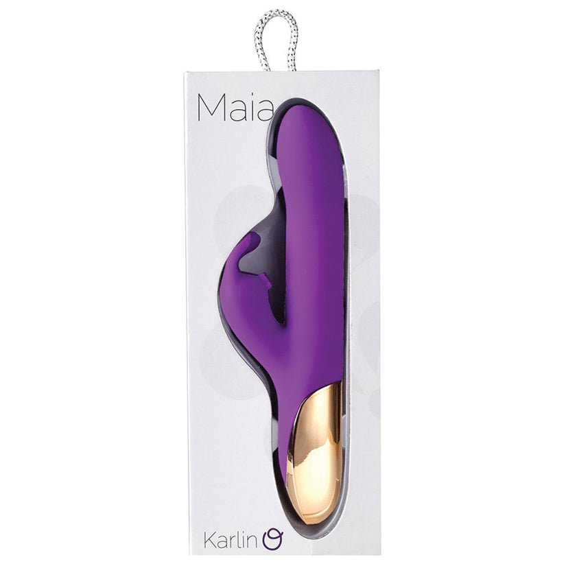 Karlin Rechargeable Silicone Beaded Rabbit-Purple 8.5"