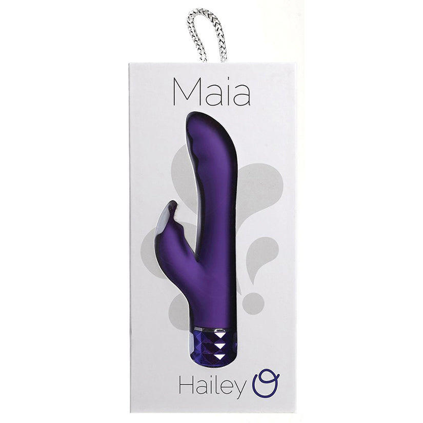 Hailey Crystal Gems Dual Rabbit-Neon Purple 6"