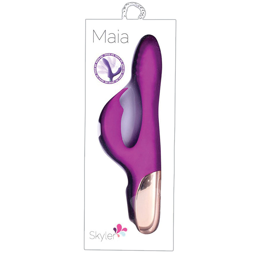 Skyler Rechargeable Bendable Rabbit-Purple 8.5"