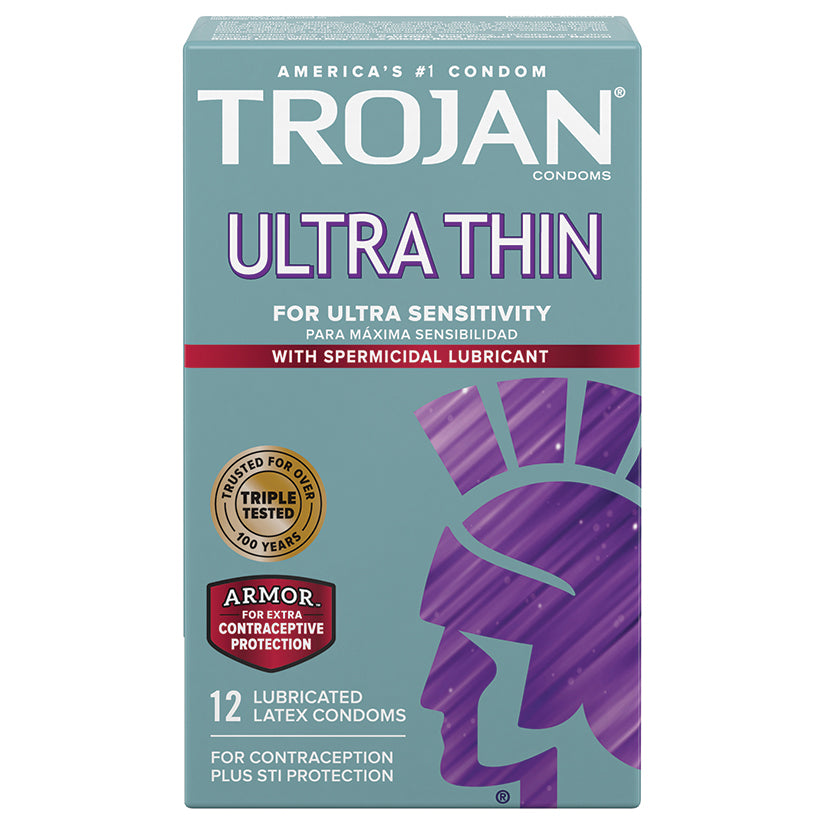 Trojan Ultra Thin Armor Spermicidal - 12 Pack