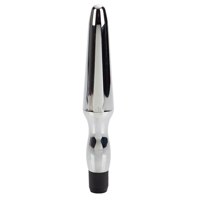 Vibrating Waterproof Anal Probe-Silver 6.5"