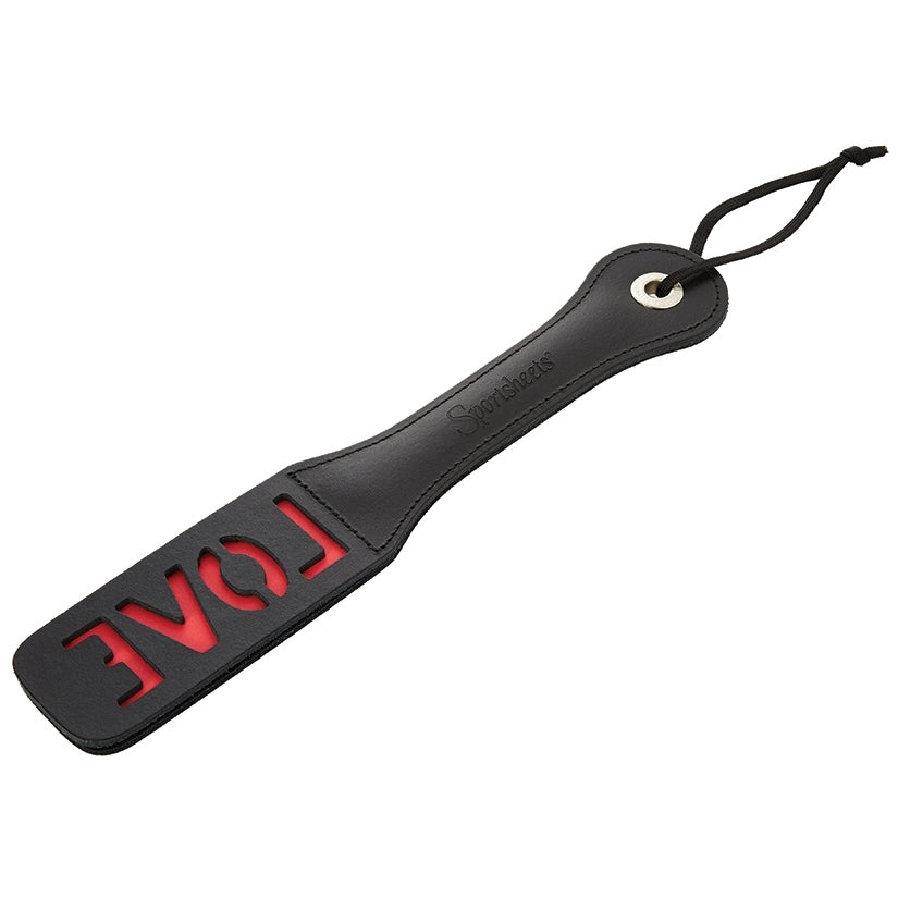Sportsheets Leather Impression Paddle-Love 12"