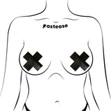 Pastease Plus X Liquid Black Cross Nipple Pasties