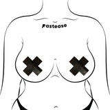 Pastease Plus X Liquid Black Cross Nipple Pasties