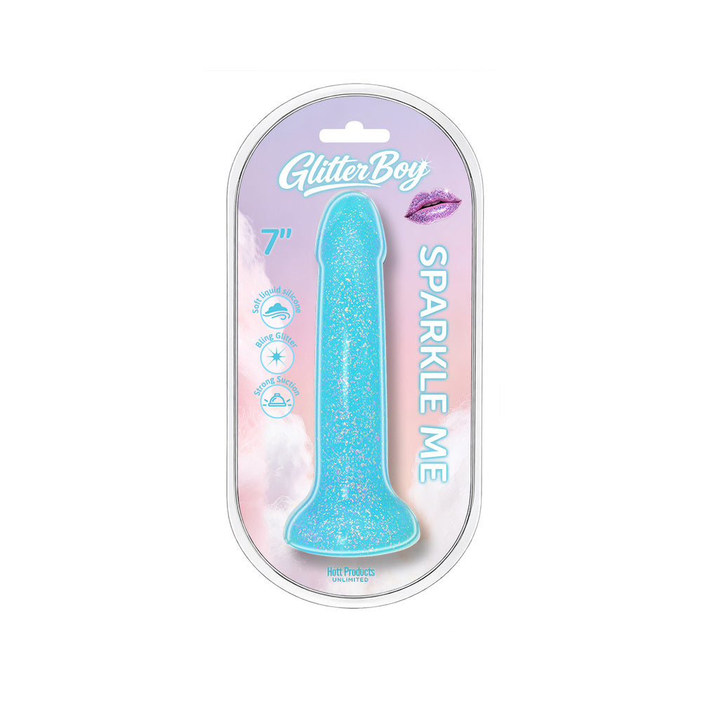 Glitter Boy Sparkle Me Glitter Silicone Dildo Aqua