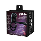 Decadence Cobra Cock&Ball Strap With Vibrating Stinger&Clit Stimulator Liquid Silicone Multi-Speed Rechargeable