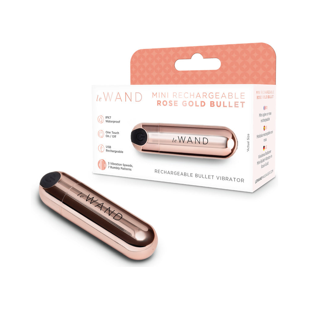 Le Wand Essentials Mini Rechargeable Rose Gold Bullet Vibrator