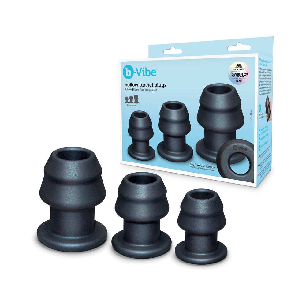 b-Vibe Hollow Tunnel Pugs 3-Piece Silicone Anal Training Set