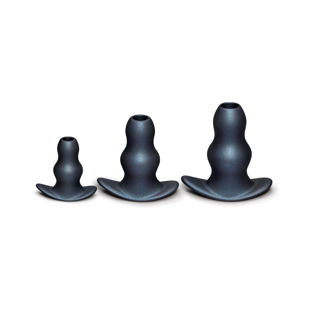 b-Vibe Triple Ripple Hollow Tunnel Pugs 3-Piece Silicone Anal Training Set