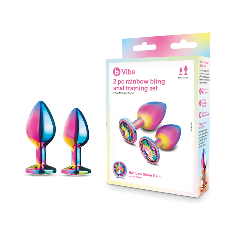 b-Vibe Essentials 2-Piece Rainbow Bling Anal Training Set