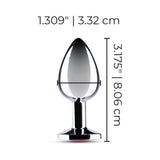 b-Vibe Essentials 3.25 in. Stainless Steel Jewel Butt Plug Red