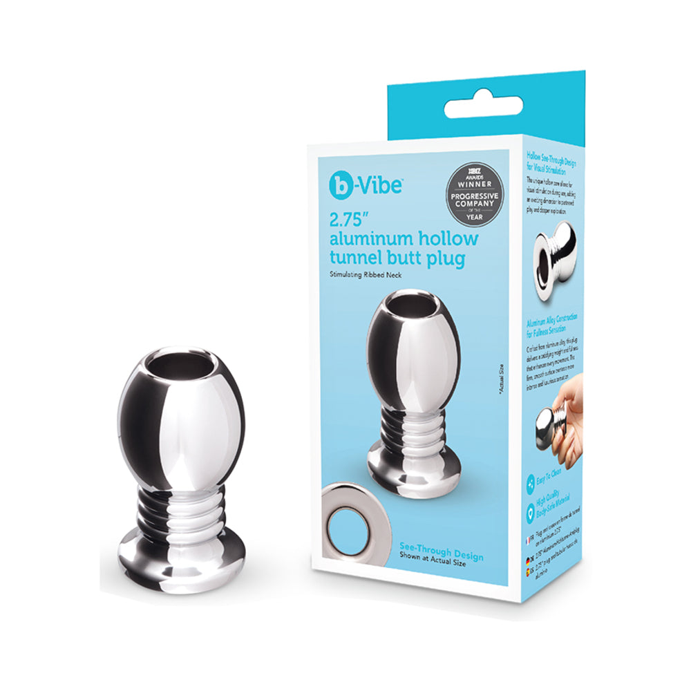 b-Vibe Essentials 2.75 in. Aluminum Hollow Tunnel Butt Plug